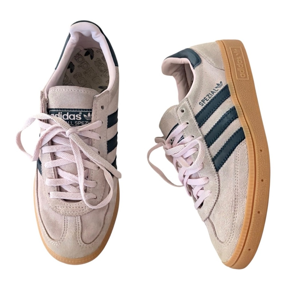 Adidas Handball Spezial Pink Navy Suede Sneakers Size 7 Women Shoes Terrace